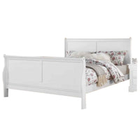 Sleigh Design Full Size Bed with Sleek Legs, White - BM225044