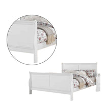 Sleigh Design Full Size Bed with Sleek Legs, White - BM225044