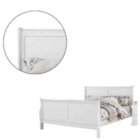 Sleigh Design Full Size Bed with Sleek Legs, White - BM225044