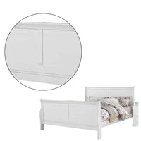 Sleigh Design Full Size Bed with Sleek Legs, White - BM225044