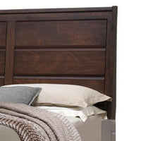 Raised Panel Design Wooden Eastern King Bed with Sleek Legs, Walnut Brown - BM225057