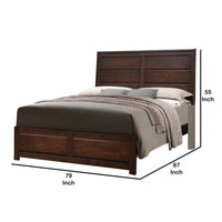 Raised Panel Design Wooden Eastern King Bed with Sleek Legs, Walnut Brown - BM225057