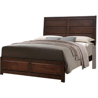 Raised Panel Design Wooden Eastern King Bed with Sleek Legs, Walnut Brown - BM225057