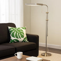 Metal Rectangular Floor Lamp with Adjustable Pole, White - BM225080