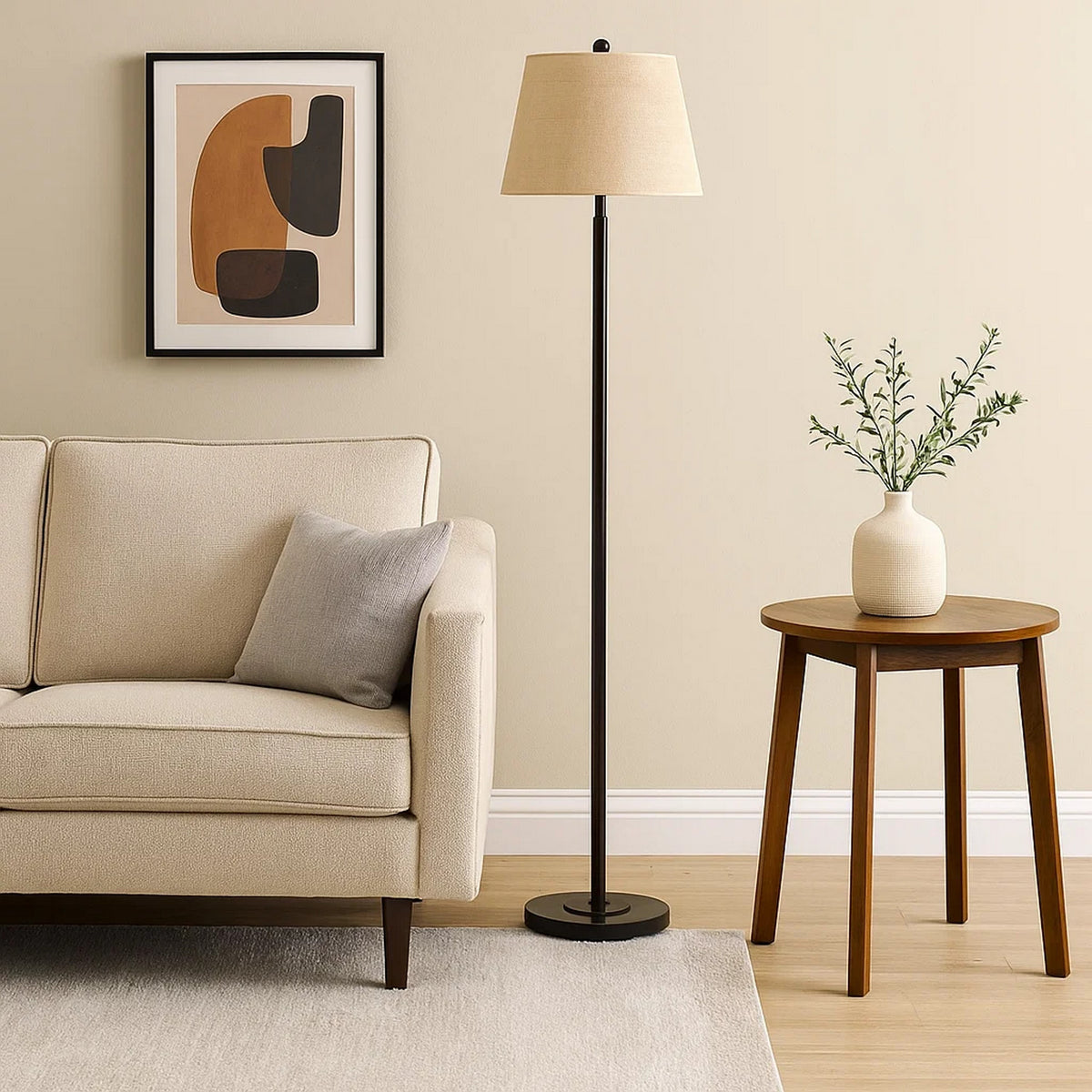 Metal Round 3 Way Floor Lamp with Spider Type Shade, Dark Bronze