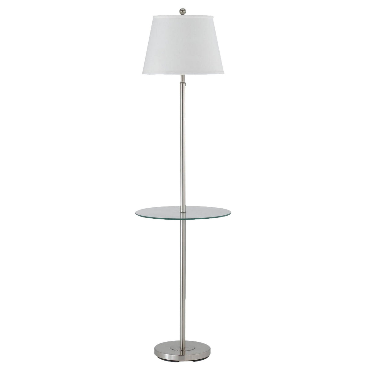 Metal Round 3 Way Floor Lamp with Spider Type Shade, Silver and Brown