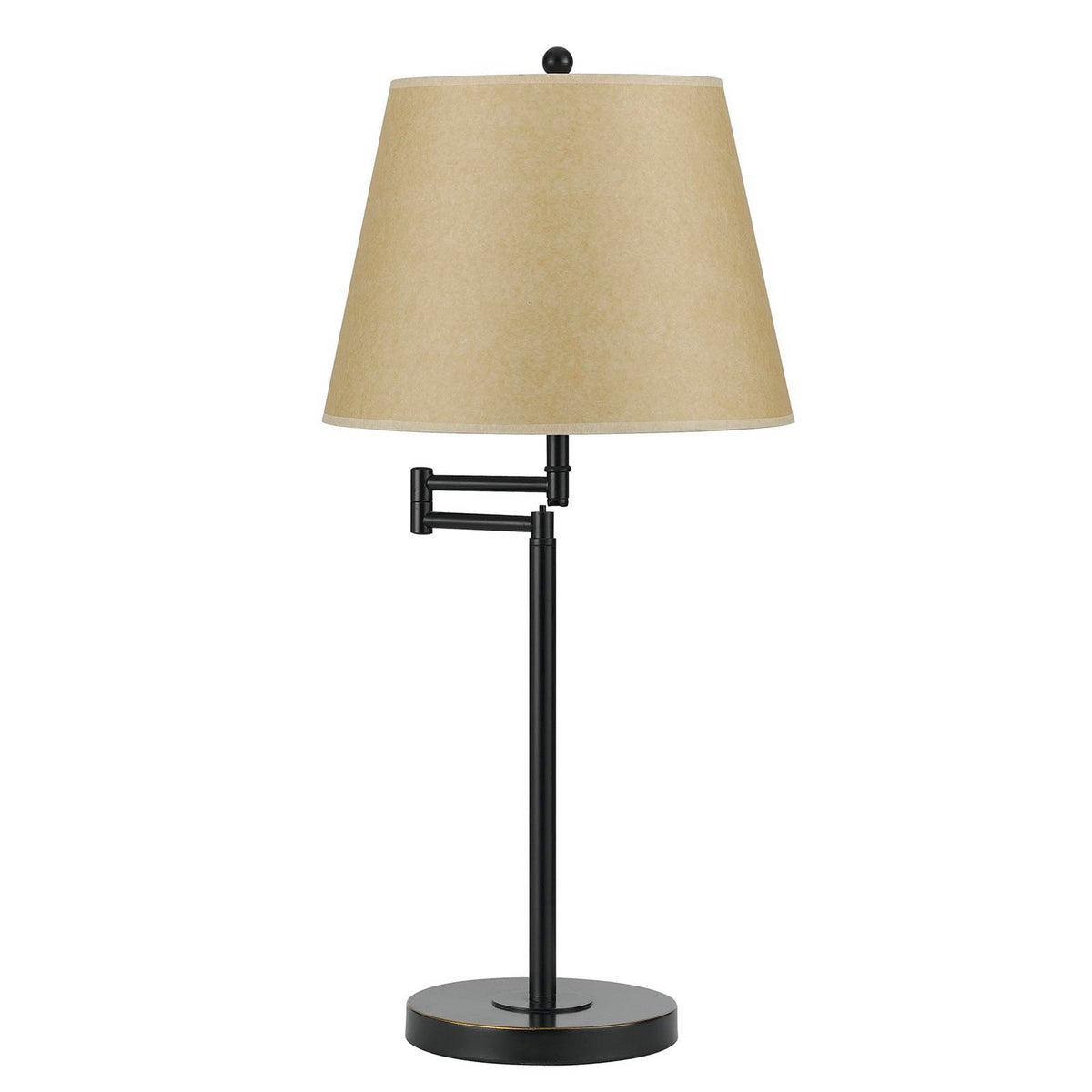 Metal Round 3 Way 27" Table Lamp with Spider Type Shade, Bronze and Brown-BM225114