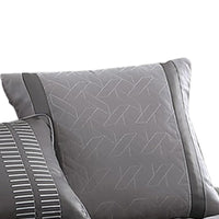 10 Piece King Polyester Comforter Set with Geometric Print, Gray