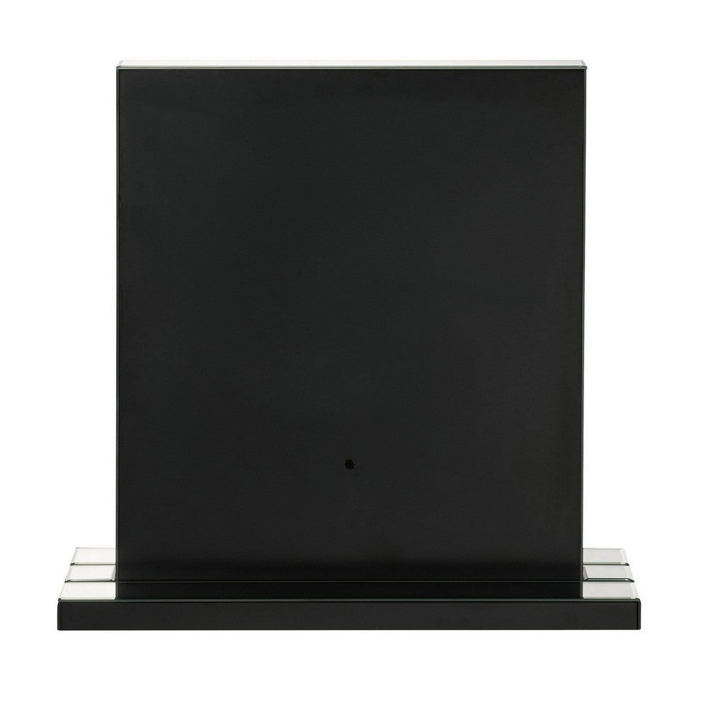 Mirrored Faux Diamond Inlay Accent Decor with LED, Silver - BM225707