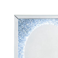 Mirrored Faux Diamond Inlay Accent Decor with LED, Silver - BM225707
