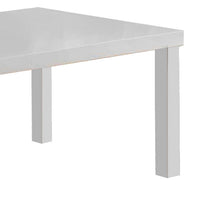 Wood and Metal Frame Coffee Table with Open Shelves, White and Chrome - BM225742