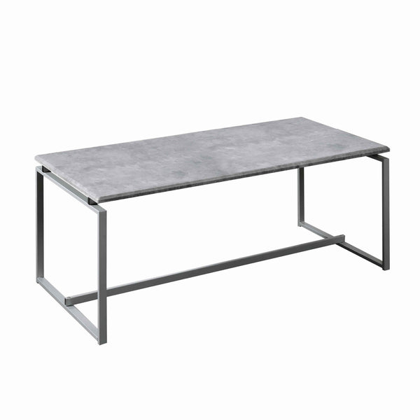 3 Piece Faux Concrete Top Occasional Table Set, Gray and Silver - BM225744