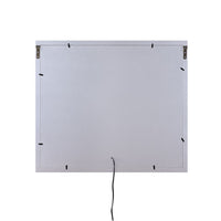 Mirror Panel Frame Wall Decor with Light Function and Faux Diamond, Silver - BM225873