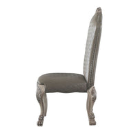 Leatherette Side Chair with High Back and Claw Legs, Set of 2,Antique White - BM225880