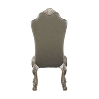 Leatherette Side Chair with High Back and Claw Legs, Set of 2,Antique White - BM225880