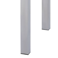 Square Wooden End Table with Straight Metal Legs, White and Chrome - BM225891