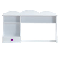 Transitional Wooden Hutch with Two Shelves and Three Drawers, White - BM225934