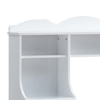 Transitional Wooden Hutch with Two Shelves and Three Drawers, White - BM225934