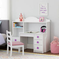 Transitional Wooden Hutch with Two Shelves and Three Drawers, White - BM225934