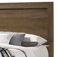 Transitional Style Wooden Eastern King Bed with Raised Molding Trim, Brown - BM225936