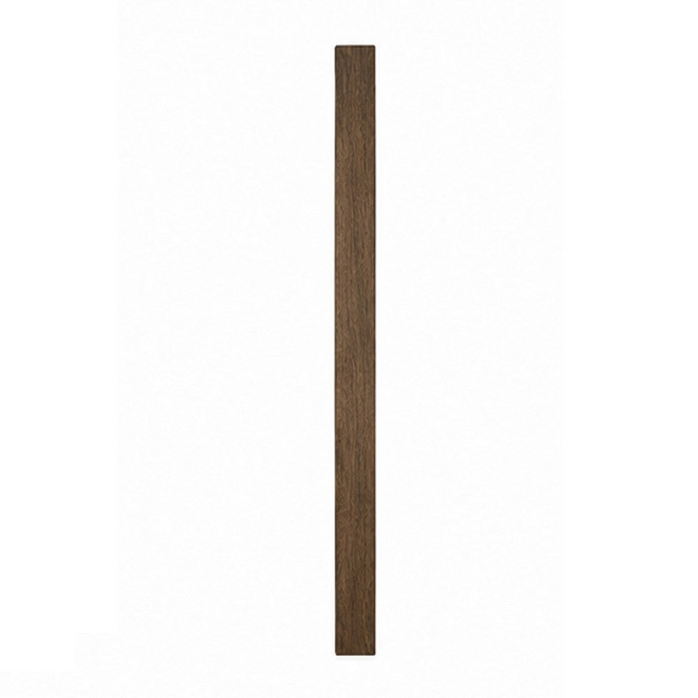 Transitional Style Wooden Frame Mirror with Grain Details, Brown - BM225938