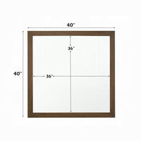 Transitional Style Wooden Frame Mirror with Grain Details, Brown - BM225938