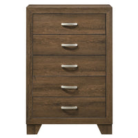 Transitional Style Wooden Chest with 2 Drawers and Metal Handles, Brown - BM225940