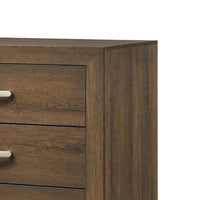 Transitional Style Wooden Chest with 2 Drawers and Metal Handles, Brown - BM225940