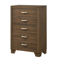 Transitional Style Wooden Chest with 2 Drawers and Metal Handles, Brown - BM225940