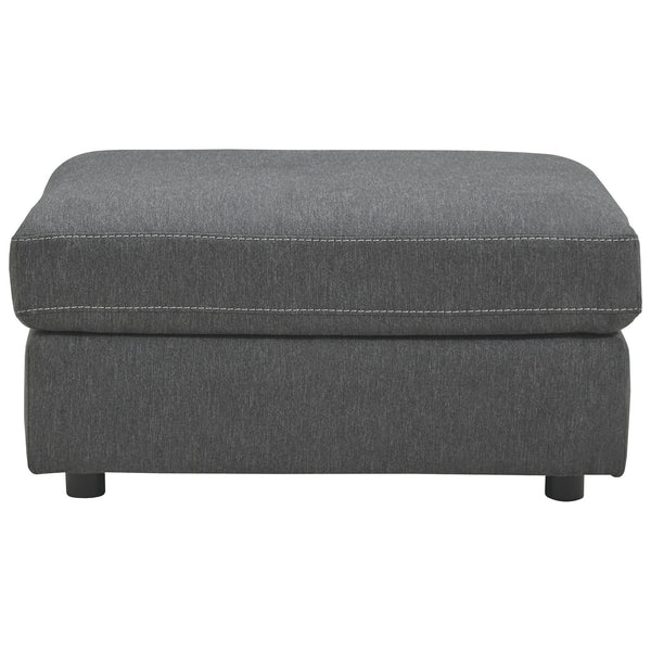 Fabric Oversized Accent Ottoman with Contrast Stitching, Dark Gray - BM226125