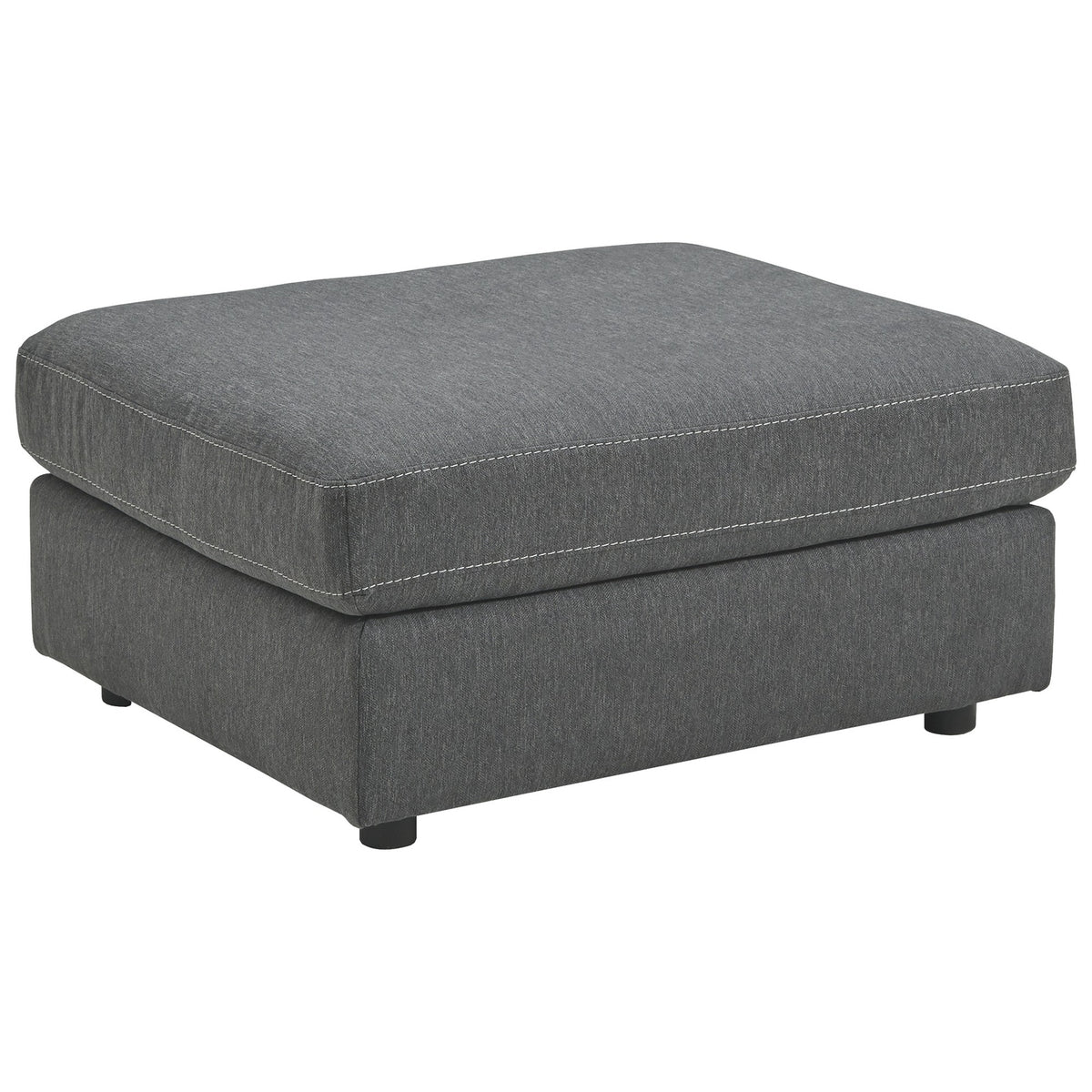 Fabric Oversized Accent Ottoman with Contrast Stitching, Dark Gray - BM226125