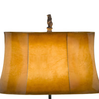 3 Way Resin Body Table Lamp with Forest and Bear Design, Brown and Black