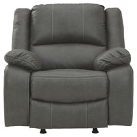 Faux Leather Upholstered Rocker Recliner with Jumbo Stitching, Gray - BM226481