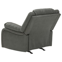 Faux Leather Upholstered Rocker Recliner with Jumbo Stitching, Gray - BM226481