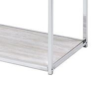 Mirror Top Metal Console Table with Wooden Open Bottom Shelf, Silver - BM226901