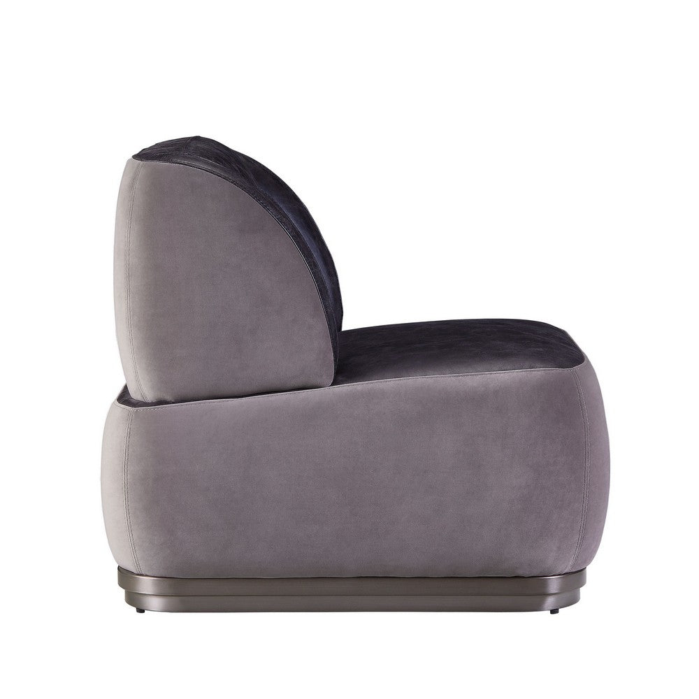 Leatherette Accent Chair with Wingback Design Backrest, Black and Gray - BM226920