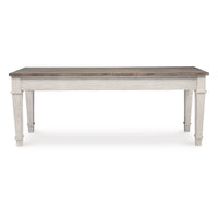 Rectangular Wooden Bench with Under seat Storage, Antique White and Brown - BM227027