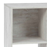 4 Cube Wooden Organizer with Grain Details, Washed White - BM227055