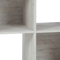4 Cube Wooden Organizer with Grain Details, Washed White - BM227055