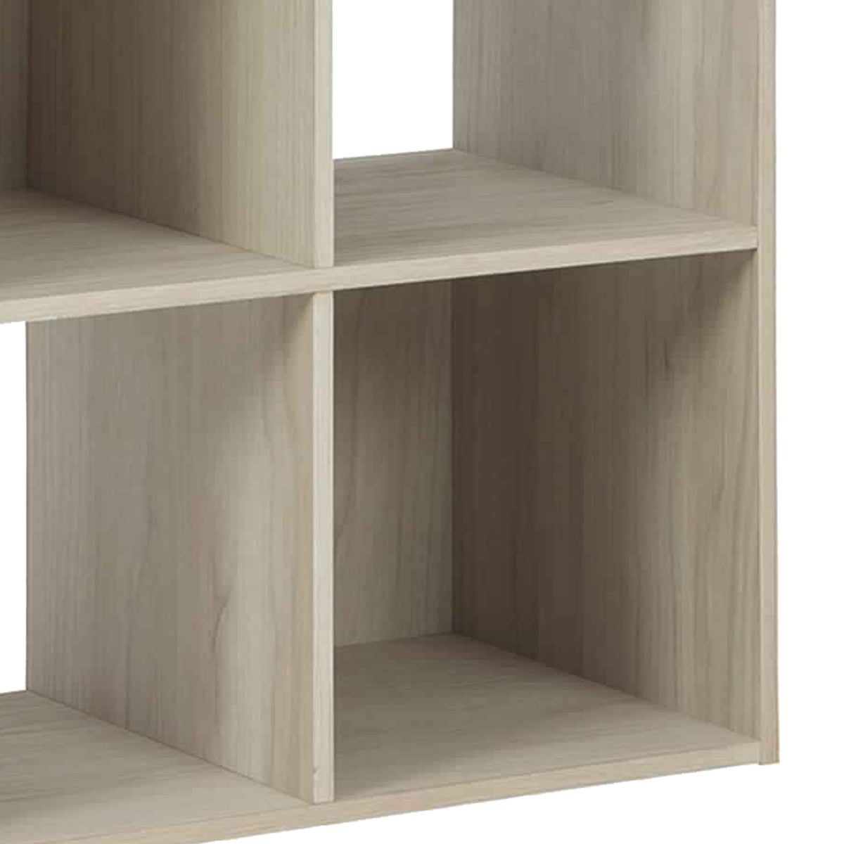 9 Cube Wooden Organizer with Grain Details, Natural Brown - BM227063