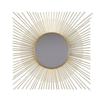 Round Accent Mirror with Sunburst Design, Gold and Silver  - BM227147