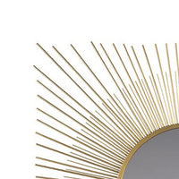 Round Accent Mirror with Sunburst Design, Gold and Silver  - BM227147