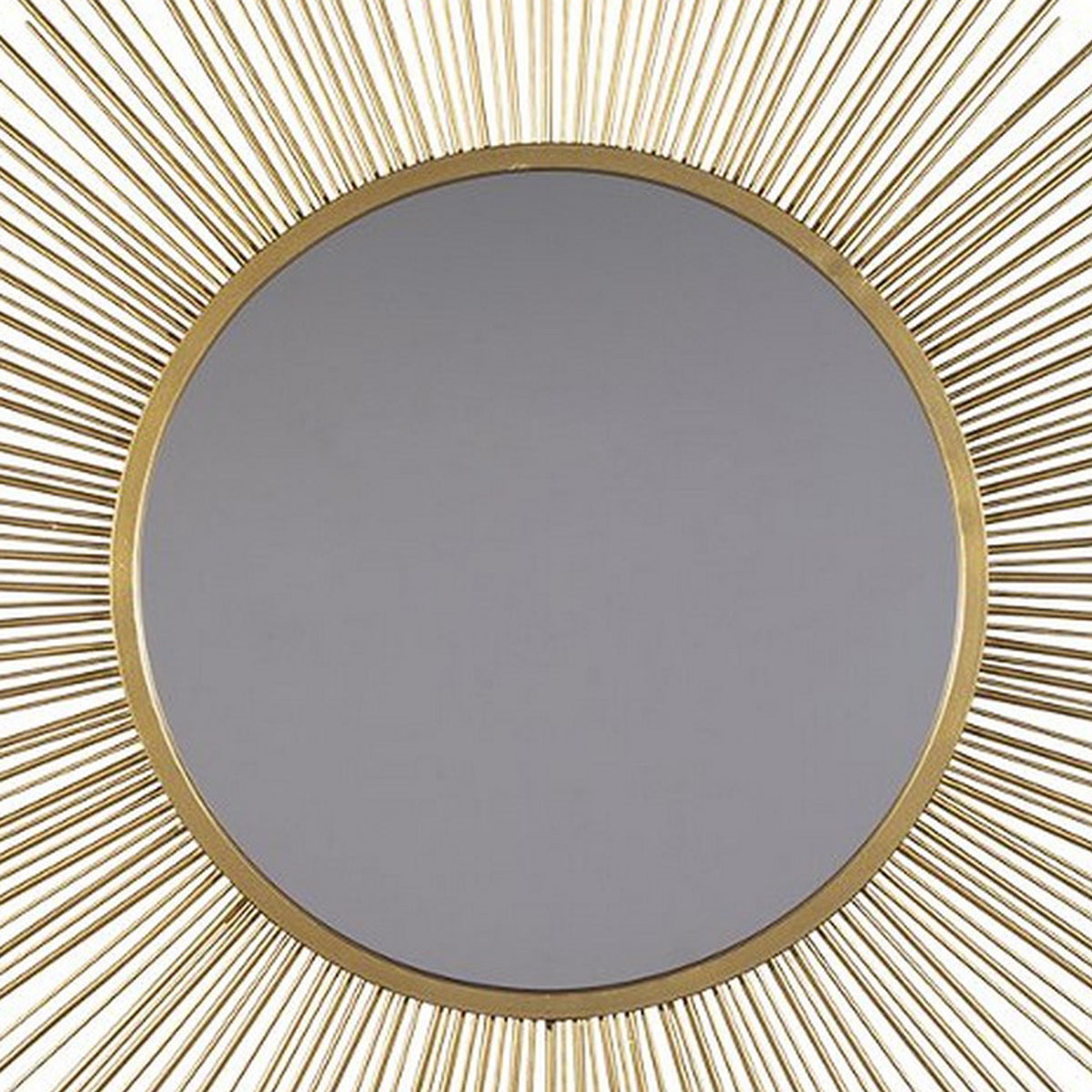 Round Accent Mirror with Sunburst Design, Gold and Silver  - BM227147