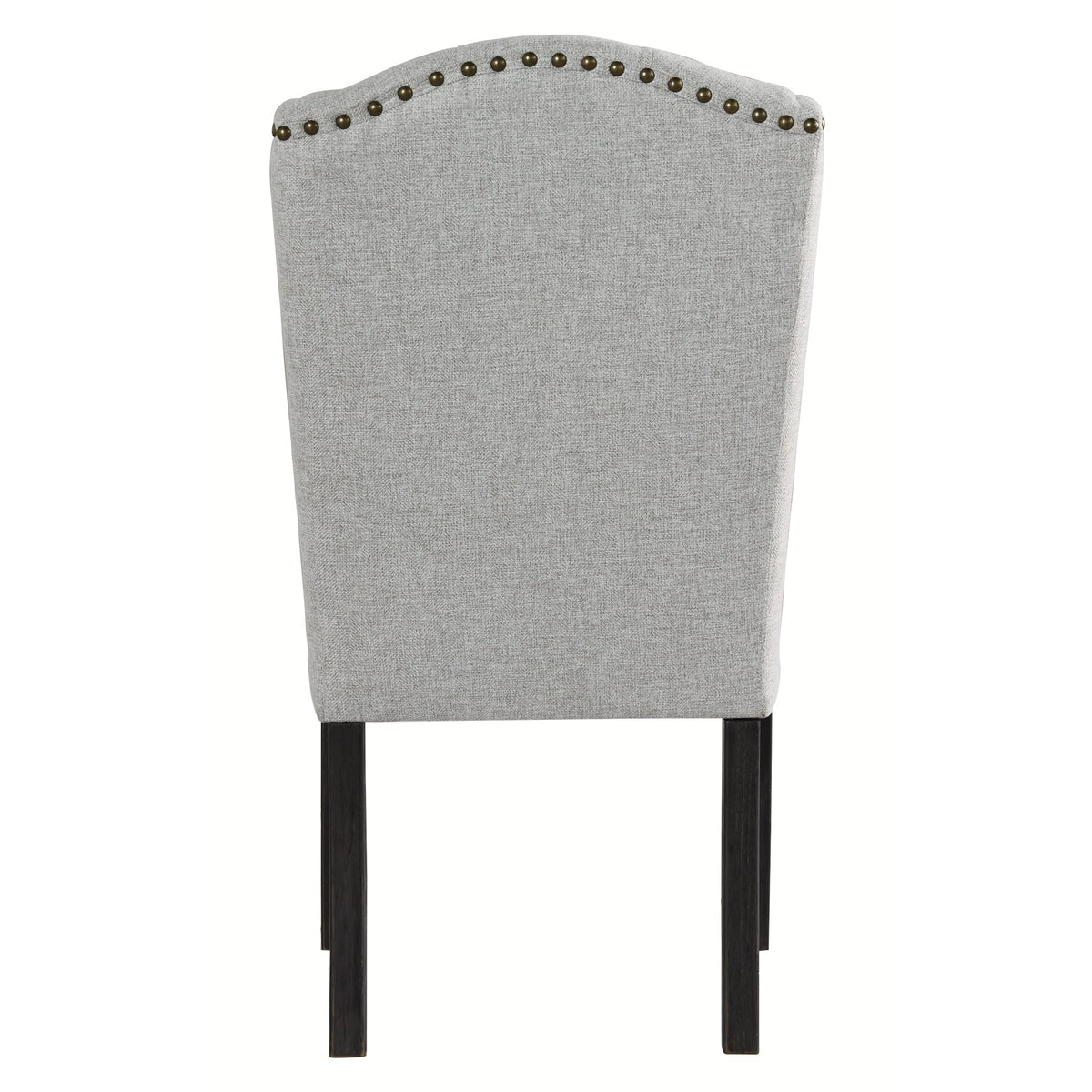 Button Tufted Fabric Upholstered Side Chair with Wooden Legs,Set of 2, Gray - BM227171