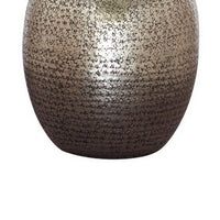Bellied metal Body Table Lamp with Splotched Details, Brass and Cream - BM227196