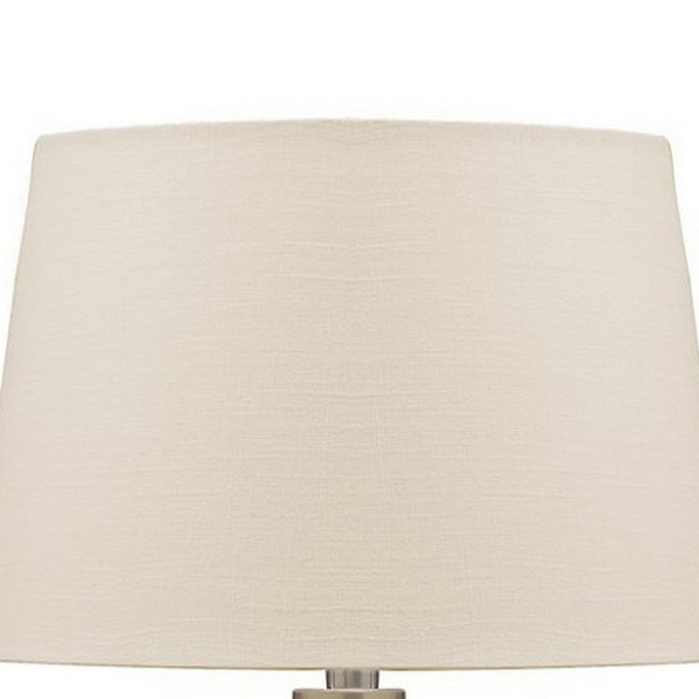 Mercury Glass Table Lamp with Drum Shade, Gold and Beige - BM227212