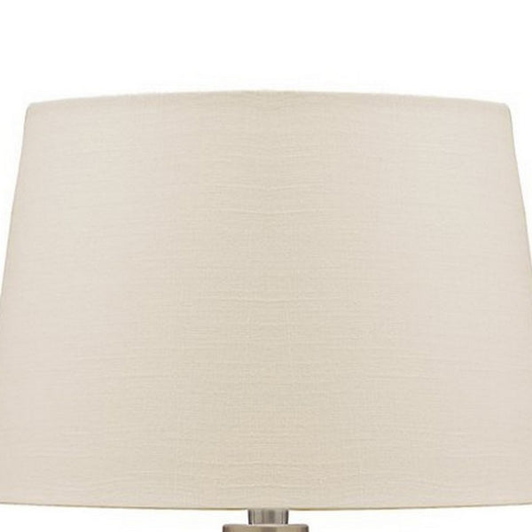 Mercury Glass Table Lamp with Drum Shade, Gold and Beige - BM227212
