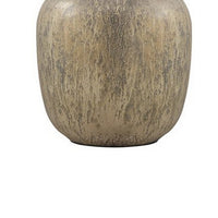 Mercury Glass Table Lamp with Drum Shade, Gold and Beige - BM227212