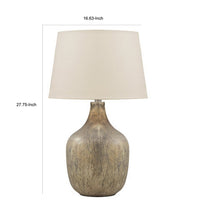 Mercury Glass Table Lamp with Drum Shade, Gold and Beige - BM227212