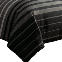10 Piece King Polyester Comforter Set with Striped Details, Black and Gray  - BM227294